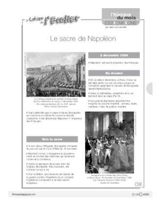 L'histoire du mois (4) / Le sacre de Napoléon
