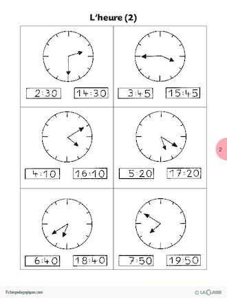 L'imagerie de la classe / L'heure