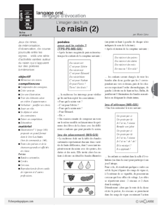 L'imagier des fruits : Le raisin (2)