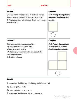 Lire, compter, calculer avec « Le coq qui voulait voyager »