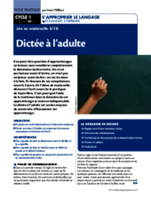 Lire en maternelle (3) / Dictée à l'adulte