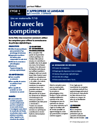 Lire en maternelle (7) : Lire avec les comptines