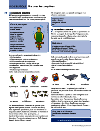 Lire en maternelle (7) : Lire avec les comptines