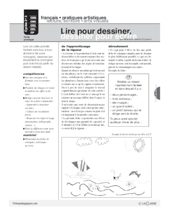 Lire pour dessiner , dessiner pour écrire