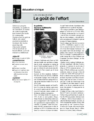 Lire une oeuvre d'art (2) / Le goût de l'effort