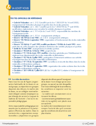 Loi /  Les intervenants extérieurs