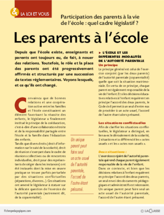 Loi - Les parents à l'école