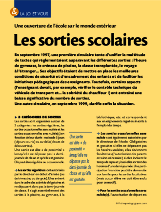 Loi / Les sorties scolaires