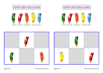 Loto des couleurs (français et anglais)