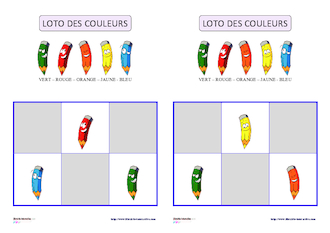 Loto des couleurs (français et anglais) - FichesPédagogiques.com