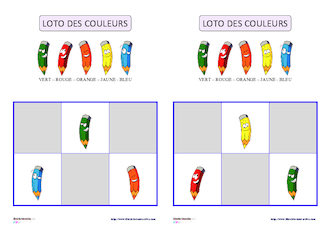 Loto des couleurs (français et anglais)