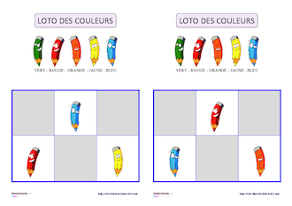 Loto des couleurs (français et anglais)