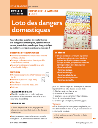 Loto des dangers domestiques