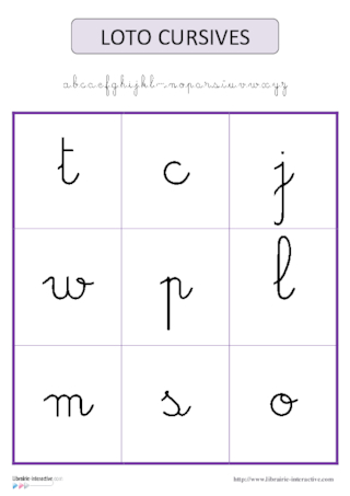 Loto minuscules cursives