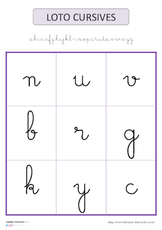 Loto minuscules cursives