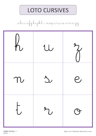 Loto minuscules cursives