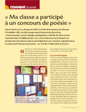 Ma classe a participé à un concours de poésie