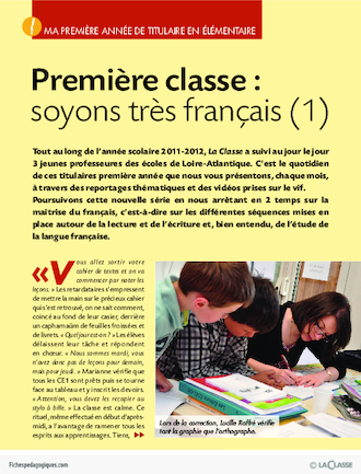 Ma première année de titulaire en élémentaire (2) / Première classe : soyons très français