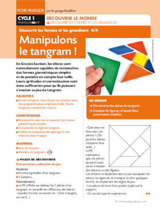 Manipulons le tangram !