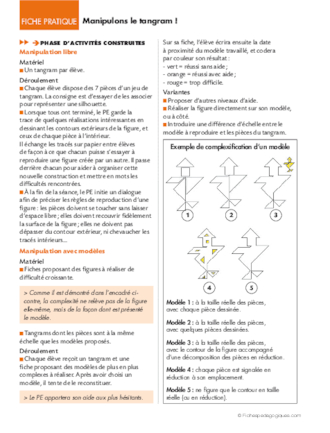 Manipulons le tangram !
