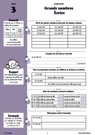 Maths CM1 Numération ~ Cahiers malins