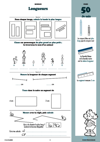 Maths CP les mesures ~ Cahiers malins