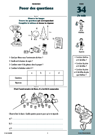 Maths CP problèmes ~ Cahiers malins