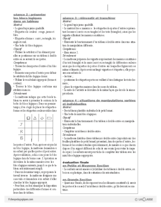 Maths en maternelle : Le tableau à double entrée