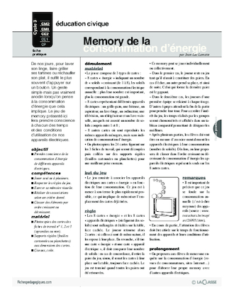 Memory de la consommation d'énergie