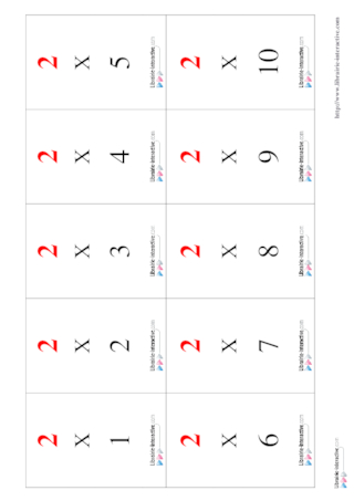 Memory tables de multiplication 1 à 3