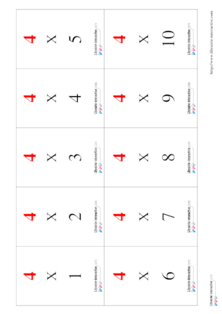 Memory tables de multiplication 4 à 6