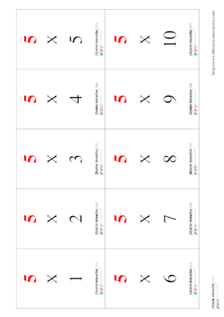 Memory tables de multiplication 4 à 6