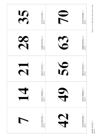 Memory tables de multiplication 7 à 10