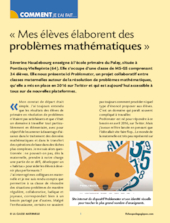 Mes élèves élaborent des problèmes mathématiques