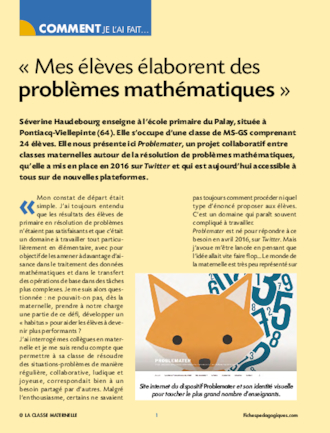 Mes élèves élaborent des problèmes mathématiques