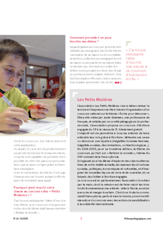 « Mes élèves ont participé au concours “Les Petits Molières” »