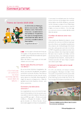 « Mes élèves ont participé au concours “Les Petits Molières” »