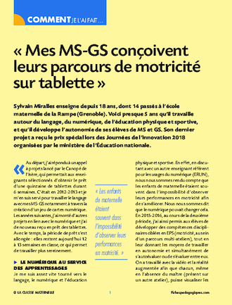 Mes MS-GS conçoivent leurs parcours de motricité sur tablette