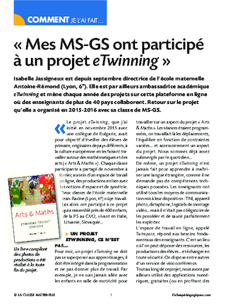 Mes MS GS ont participé à un projet eTwinning