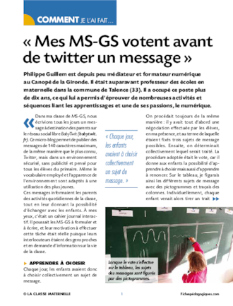 Mes MS-GS votent avant de twitter un message