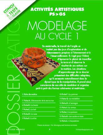 Modelage au Cycle 1