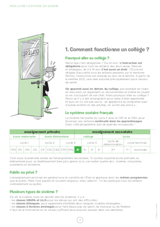 Mon livret d'entrée en 6ème