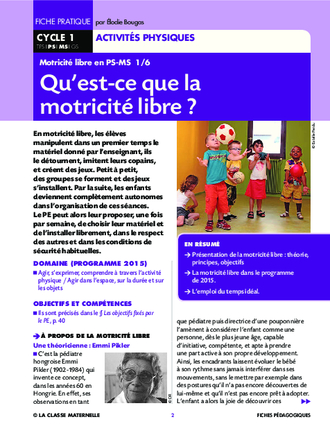 Motricité libre en maternelle