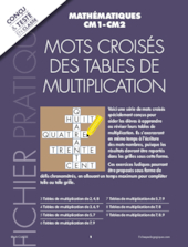 Mots croisés des table de multiplication