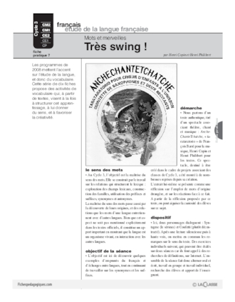 Mots et merveilles (7) / Très swing