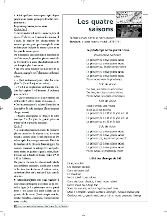 Musique classique en chansons (2) / Les quatre saisons