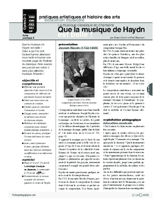 Musique classique en chansons (5) / Que la musique de Haydn est belle