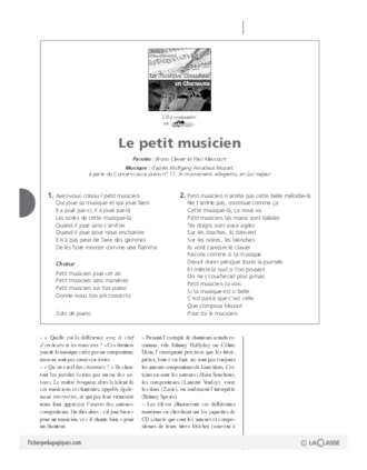 Musique classique en chansons (6) / Le petit musicien