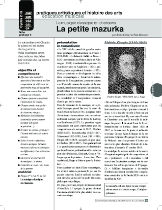 Musique classique en chansons (9) / La petite mazurka