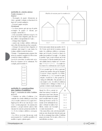 Nombres et calcul au cycle 2 (2) / Les tables d'addition au CP